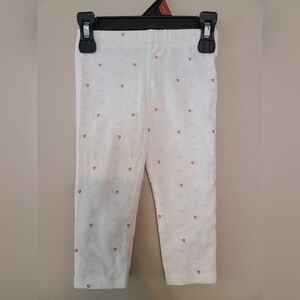 Cat & Jack White Leggings with Pink Hearts
